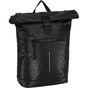 New Rebels New York Droplets Rolltop Backpack – Waterafstotend Zwart 21 Liter – Laptopvak