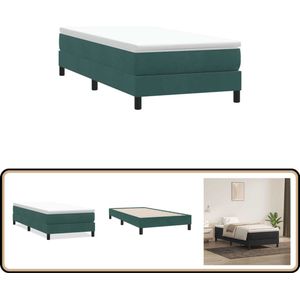 vidaXL Boxspring zonder matras fluweel donkergroen 90x210 cm