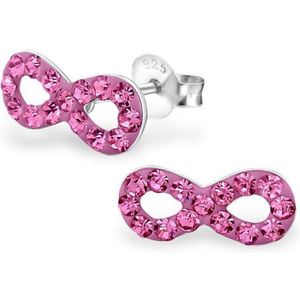 Montebello Oorbellen Burcu Pink - 925 Zilver E-Coating - Infinity - 11x5mm