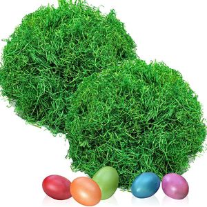 200 gram paasgras, decoratief gras, groen, houtwoldecoratie, vulmateriaal voor paasmand en paasnest, hooi-decoratief knutselgras om te versieren (200 g, groen)