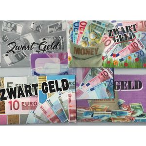 Geld envelop - geld kaart - cadeau envelop - kado envelop - verjaardag -felicitatie - humor - zwart geld - set van 5