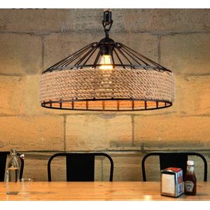 LuxiLamps - Vintage Touw Hanglamp - Retro LED Kroonluchter - 30 cm - Moderne Hanglamp - Woonkamerlamp