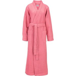 Heckettlane Badjas Wafel - Kamerjas voor Dames en Heren - XL - Ochtendjas van Katoen - Geschikt voor de Sauna - Roze