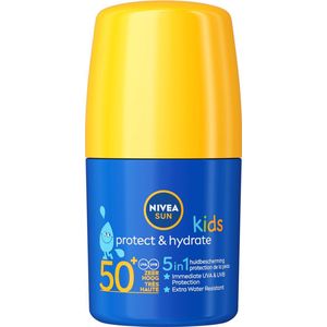 NIVEA SUN Kids Hydraterende Roll-on Zonnebrand Stick - SPF Factor 50 - Zonnestick Voor kinderen - Waterbestendig - 50 ml