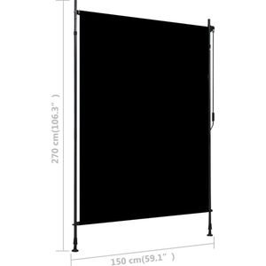 vidaXL Rolgordijn Buiten 150x270 cm Antraciet Rolgordijn - Zonwering - Buitengordijn - Privacy Screen - Terrasoverkapping