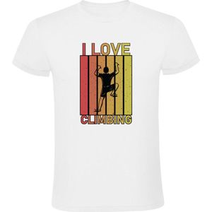 I Love Climbing Heren T-shirt - klimmen - boulderen - muurklimmen - wandklimmen - bergbeklimmen - grotklimmen - indoor - sport