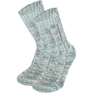 Apollo - Huissokken Dames - Natural Wol - Blauw - Maat 35/38 - Wollen sokken dames