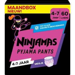 Pampers Ninjamas - Pyjama Pants Nacht - Meisje - 4/7 jaar - Maandbox - 60 luierbroekjes