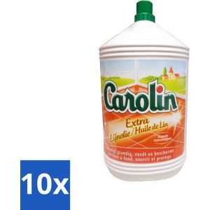 Carolin - Vloerreinigingsmiddel - Tegelreiniger - Extra Lijnolie - 5 L - Bulkverpakking - 10 stuks