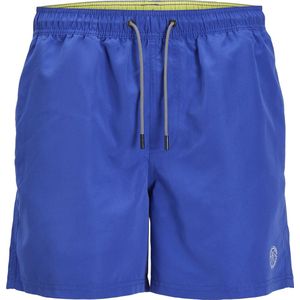 JACK & JONES Fiji Swim Solid regular fit - heren korte broek - blauw - Maat: XS