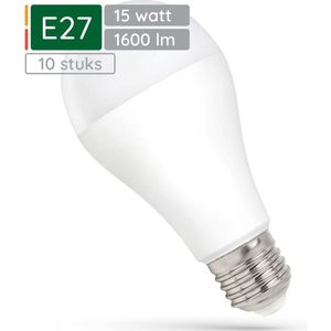 Spectrum LED Lamp E27 15W - 230V - 1600 Lumen - 6000K Koud wit - Helder daglicht - Energiezuinig - 10 stuks