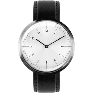 Auteur Watches - Circles Classic - Swiss Made Designhorloge Zwart Leer 38mm