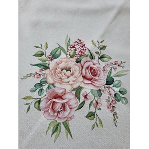 Tafelkleed luxe Gobelinstof Pink Roses 140*180cm