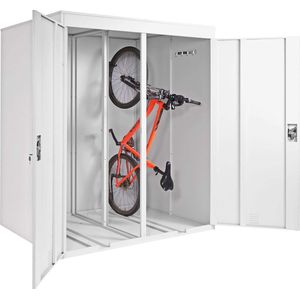 Cosmo Casa 2-Fietsenstalling - Fietsenbox gereedschapsschuur fietsenonderdak- Uitbreidbaar afsluitbaar metaal - Lichtgrijs