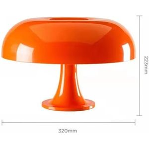 Blonkies Store - Lamp - Designer Paddenstoel Tafellamp Slaapkamer Met Oranje Licht - Nachtlampje Stopcontact - 32x22cm -Orangje