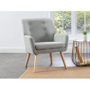 Vente-unique Fauteuil van grijze stof SERINO L 65 cm x H 79 cm x D 68 cm