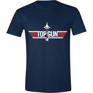 Top Gun - Logo Heren T-Shirt - Marineblauw - XXL