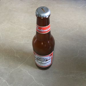 Bowling Spaarpotfles 'Budweiser' spaarpot  bruin 60 cm hoog, herbruikbaar