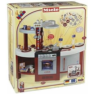 Klein Toys Miele Gourmet International keuken - 120x95x43 cm - kookplaat, oven vaatwasser, spoelbak, levensmiddelen, kook- en eetgerei - incl. geluidseffecten - rood grijs