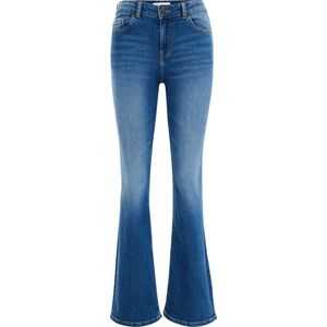 WE Fashion Dames mid rise bootcut jeans met stretch