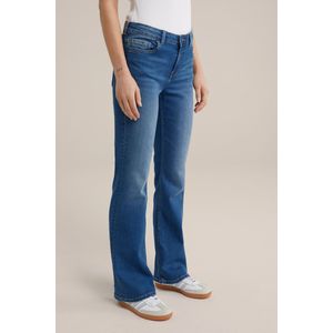 WE Fashion Dames mid rise bootcut jeans met stretch