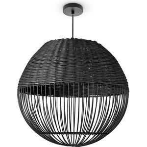 Paco Home Rotan Pendellamp Woonkamer Hanglamp Boho Stijl Draadlamp Eettafellamp LED Metaal E27