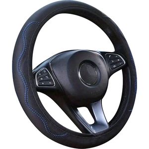 Kasey Products - Stuurhoes Auto - Voor 36-38 cm Stuurwiel - Wavey Zwart Met Blauw