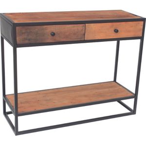 Mango Ace Console Tafel | Metaal en Exotisch Hout | H 80 x B 100 x D 36cm'.