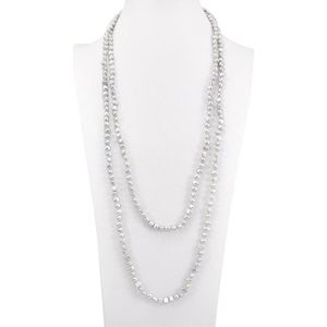 PROUD PEARLS® Lange barok parelketting zilvergrijs