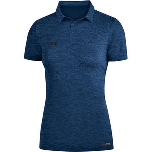 Jako Polo Premium Basics Dames Marine Blauw Gemeleerd Maat 34