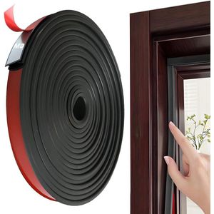 Deurafdichtingstape zelfklevend 6 m x 10 mm waterdicht rubberen afdichting - voor deuren en ramen