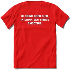 Tarwe Smoothie Bier T-Shirt | Unisex Kleding | Dames - Heren Feest shirt | Drank | Grappig Verjaardag Cadeau tekst | - Rood - S