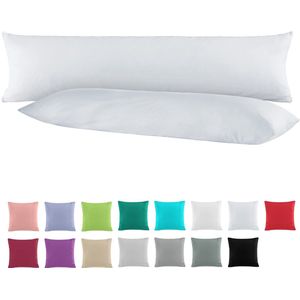 JGS ® Zacht en Luxe Zijslaapkussenhoes Dubbelpak van 100% Katoen in Zilvergrijs voor Comfortabel Slapen