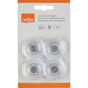 Nobo Glasbordmagneten - 32mm Diameter - 4 stuks