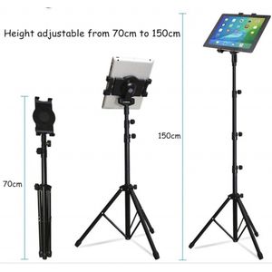 HiCHiCO - Statief - Universele tablethouder - Tripod - 7-10inch - Inclusief telefoonhouder, draagtas en afstandsbediening