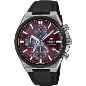 Casio Edifice EFS-S630BL-5AVUEF Horloge - Leer - Zwart - Ø 42 mm