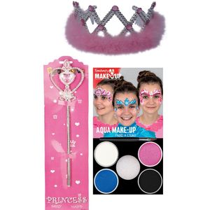 Cadeauset prinses - toverstafje + kroon + schmink