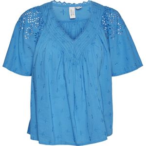 Vero Moda T-shirt Vmkaffa S/s V-neck Top Wvn Btq 10309014 Ibiza Blue Dames Maat - XL