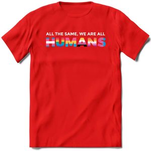 All The Same | Pride T-Shirt | Grappig LHBTIQ+ / LGBTQ / Gay / Homo / Lesbi Cadeau Shirt | Dames - Heren - Unisex | Tshirt Kleding Kado | - Rood - S