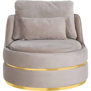 Richmond Interiors Fauteuil Kylie khaki velvet / gold (Quartz Khaki 903)