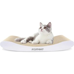 Krabmat voor katten, gebogen, omkeerbaar, van karton, met biologische kattenmunt, 44 x 25 x 7 cm, hoogwaardig karton en constructie