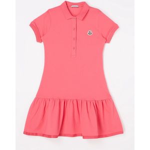 Moncler Jurk van piqué katoen met polokraag - Fuchsia - Maat 140