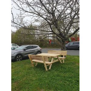 Picknicktafel 180 cm KING ® / 4 cm Dikte met Rugleuningen