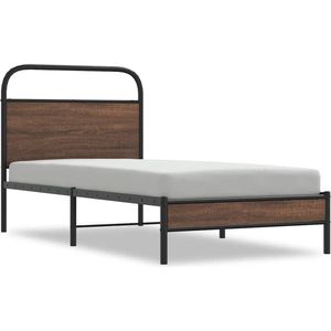 vidaXL - Bedframe - zonder - matras - bewerkt - hout - bruin - eikenkleurx200 - cm