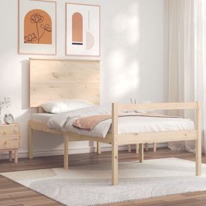 The Living Store Houten Bedframe - Massief Grenenhout - 195.5 x 80.5 x 82.5 cm - Multiplex Lattenbodem