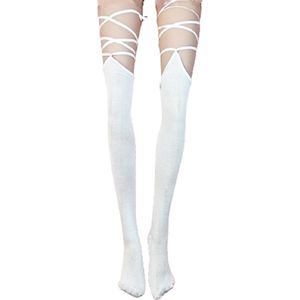 BamBella® - Erotische Dikke kousen dames - Sexy hoge sokken Wit