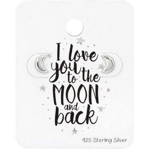 Zilveren oorbellen love to the moon