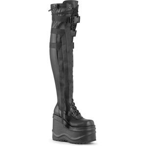 DemoniaCult - WAVE-315 Plateau overknee Laarzen - US 10 - 40 Shoes - Zwart