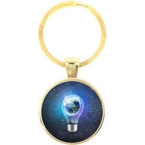 Sleutelhanger Glas - Wereldbol In Lamp