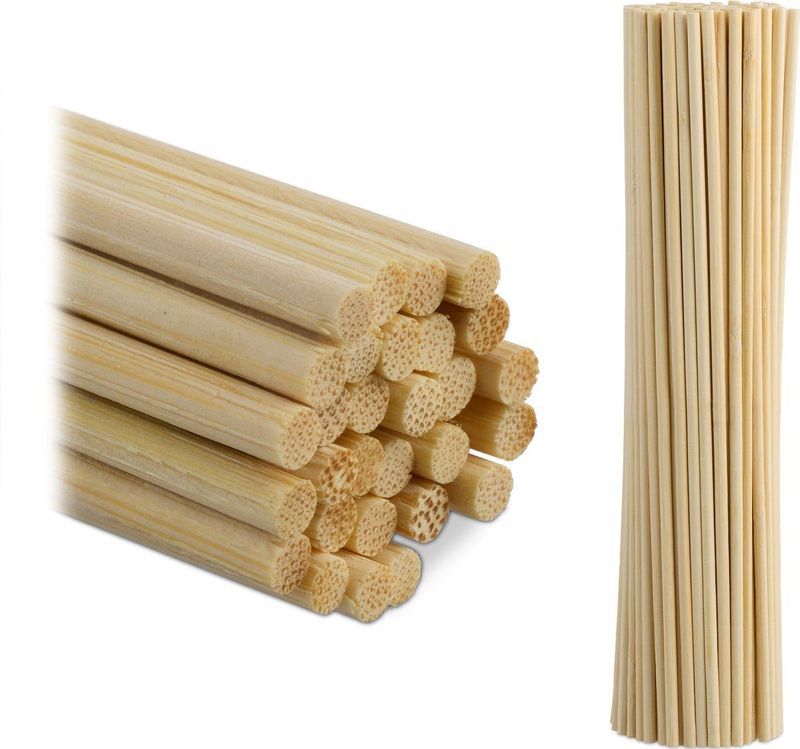 Relaxdays bamboe stokken - set van 200 - 30 cm - Ø 5 mm - knutselen - kamerplanten